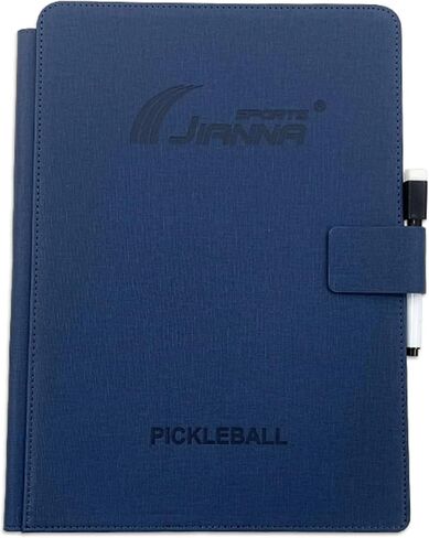 JIANNA Pickleball Coaching Board 12.6" x 9.45" Folding PU Leather Dry Erase Board with Magnetic Pieces & Markers | Complete accessory kit: 2 erasable pens + magnetic player markers in Kuwait