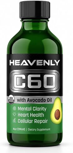 C60 Avocado Oil Cold Organic Organic - Boost Energy ، وضوح عقلي ، والشيخوخة البطيء بشكل طبيعي والأداء - 99.99 ٪ in Kuwait