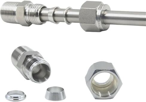 مختبر الضغط العالي 6000 رطل لكل بوصة مربعة 1l8"-1" NPT ذكر 1/16"-1" 2-25 مم أنبوب ضغط الاتحاد 316L وصلة تركيب الأنابيب غير القابل للصدأ UNF الجوز (15.88 مم 5L8 بوصة_3/8") in Kuwait