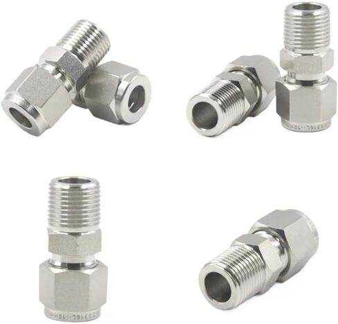 مختبر الضغط العالي 6000 رطل لكل بوصة مربعة 1l8"-1" NPT ذكر 1/16"-1" 2-25 مم أنبوب ضغط الاتحاد 316L وصلة تركيب الأنابيب غير القابل للصدأ UNF الجوز (15.88 مم 5L8 بوصة_3/8") in Kuwait