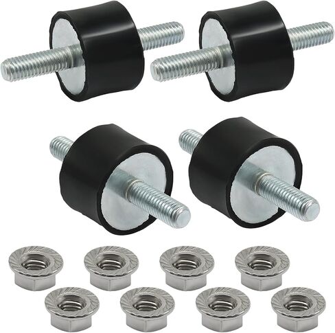 Murtenze 4 Pack Anti-Vibration Rubber Isolator Mounts, M6 20 x 15 mm Shock Absorber Rubber Studs Cylindrical Damping Mounts for Air Compressors/Garage Motor Diesel Engines in Kuwait