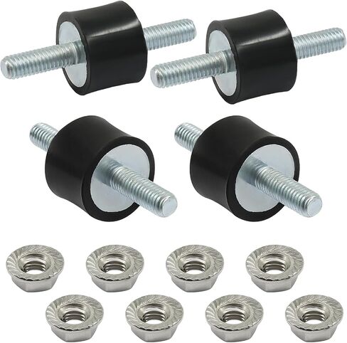 Murtenze 4 Pack Anti-Vibration Rubber Isolator Mounts, M6 20 x 15 mm Shock Absorber Rubber Studs Cylindrical Damping Mounts for Air Compressors/Garage Motor Diesel Engines in Kuwait