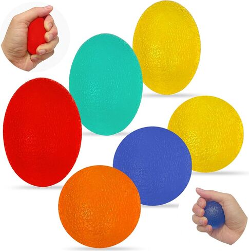 Stress Balls for Adults (6 Pack), 5 Resistance Levels Hand Exercisers for Strength, Hand Strengthening Devices,Squeeze Balls for Hand Therapy,Exercise Squeeze Squishy Wrist Ball, Grip Strength Trainer in Saudi Arabia