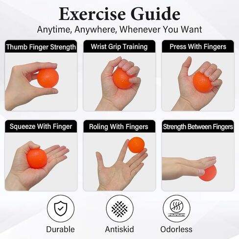 Stress Balls for Adults (6 Pack), 5 Resistance Levels Hand Exercisers for Strength, Hand Strengthening Devices,Squeeze Balls for Hand Therapy,Exercise Squeeze Squishy Wrist Ball, Grip Strength Trainer in Saudi Arabia