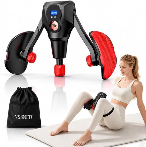 مدرب الفخذ للنساء، مقاومة قابلة للتعديل 0-130 رطل، عداد LCD ومنصات دوارة 360 درجة، تمرين الفخذ الداخلي وأرضية الحوض للورك والغلوت والتمرين المنزلي in Kuwait