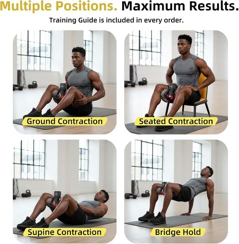 Kegel Trainer Pro للرجال، مدرب لأرضية الحوض قابل للتعديل بوزن 10-130 رطل مع خطة لمدة 20 يومًا وأشرطة مضادة للانزلاق، إصدار ذهبي مطور من معدات التمارين المنزلية in Kuwait