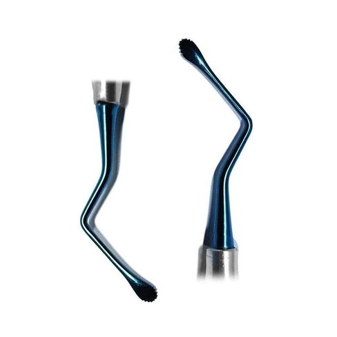 6Pcs Lucas Curettes - Dental Surgical Instruments with Serrated Blue Color Tips | Lightweight Hollow Design | for Periodontal and Implant Procedures in Kuwait