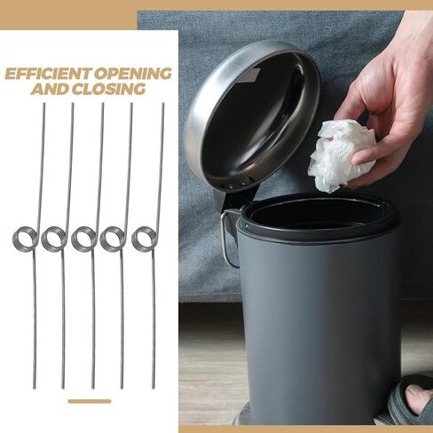 Luxshiny 10 Pcs Stainless Steel Trash can Torsional Spring Replacement Foot Pedal Trash can Spring for Lid Hinge Hand Press and Push Button Bin Opening Mechanism in Kuwait