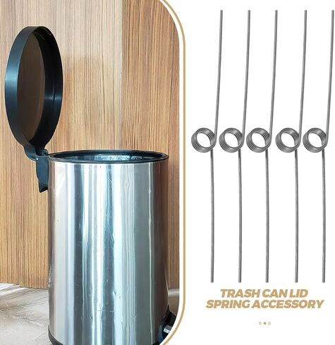 Luxshiny 10 Pcs Stainless Steel Trash can Torsional Spring Replacement Foot Pedal Trash can Spring for Lid Hinge Hand Press and Push Button Bin Opening Mechanism in Kuwait