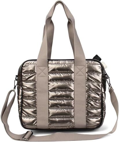 lemonbella Women’s Pickleball Tote Bag, Quilted Puffer Sports Tote, Racquet & Gear Carry Bag, Bella Pickleball Collection (Gunmetal Grind) in Kuwait