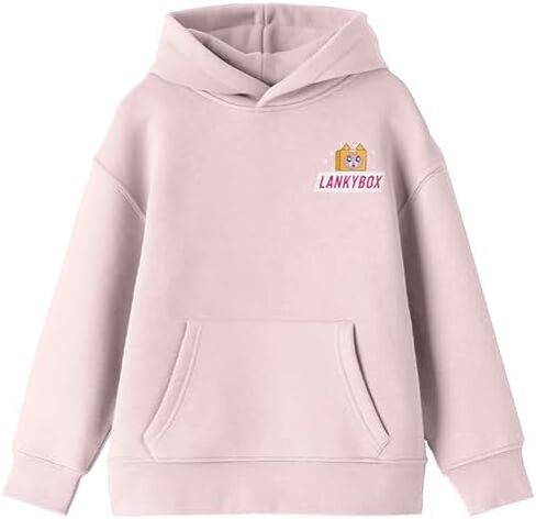 Lanky Box Boxy & Foxy Front & Back Graphics Girl's Cradle Pink Long Sleeve Hooded Sweatshirt in Kuwait