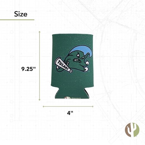 Desert Cactus Tulane University Can Insulator Green Wave Beverage Cooler 1 Pack Foam 12oz Can Holder Single Sided (Design A) in Kuwait