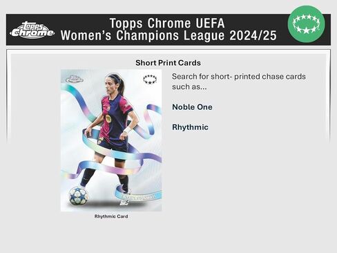 2024/25 Topps Chrome UEFA للسيدات دوري أبطال أوروبا لكرة القدم الناسف بطاقة التداول 7 عبوات صندوق ناسف (3 متوازيات منكسرة صغيرة للألماس لكل صندوق!) in Kuwait