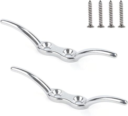 ASIJUNTYECHO 2 Pack 4 بوصة مربط القارب، مرابط الرصيف مع مسامير التثبيت، حبل المربط للقوارب واليخوت والأجهزة البحرية الخارجية in Kuwait