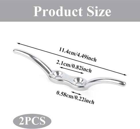 ASIJUNTYECHO 2 Pack 4 بوصة مربط القارب، مرابط الرصيف مع مسامير التثبيت، حبل المربط للقوارب واليخوت والأجهزة البحرية الخارجية in Kuwait
