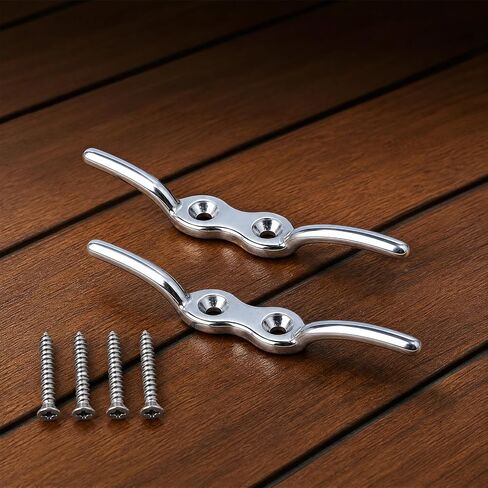 ASIJUNTYECHO 2 Pack 4 بوصة مربط القارب، مرابط الرصيف مع مسامير التثبيت، حبل المربط للقوارب واليخوت والأجهزة البحرية الخارجية in Kuwait