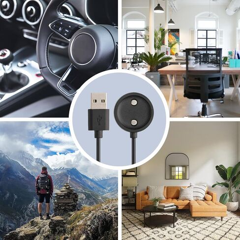 شاحن كابل USB kwmobile متوافق مع كابل Suunto Vertical/Race S/Ocean - حبل شحن للساعة الذكية - أسود in Kuwait