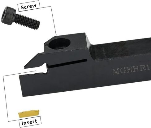 MGEHR1616-1.5 Lathe Grooving Tool Holder with 10PCS MGMN150-G NC3020 Carbide Inserts, 16mm Shank in Kuwait