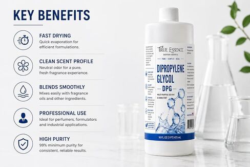 True Essence Everyday Escential Dipropylene Glycol DPG 16 fl oz, Multi-Purpose Solvent & Humectant, Fragrance Grade. in Kuwait