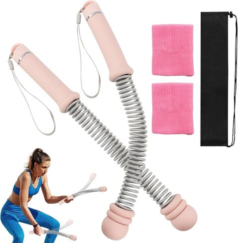 Ropeless Battle-Ropes (2-Pack) Portable Workout Ropes for HIIT Workouts,Cardio & Muscle Training, Low-Impact Training Heavy Duty Arm Exerciser for Strength Training in Kuwait