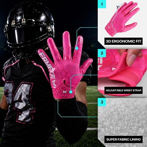 ermete R1 Football Gloves - Ultra Sticky Breathable Men's Receiver Gloves Youth Adult in Kuwait