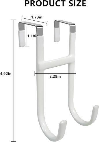 Over the Door Hooks 2 Pack, Heavy Duty Hangers with Non-Slip Rubber, for Towels, Clothes, Hats, Bags, Fits Interior Doors Up to 1-3/8 Inch Thick, White in Kuwait