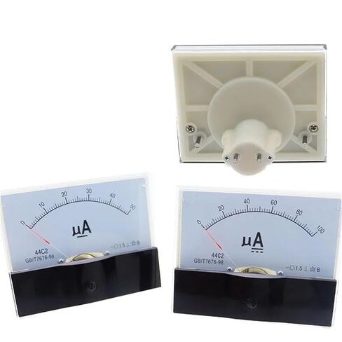 1 قطعة 44C2-A 0-50uA 100uA 500uA مؤشر نوع مايكرو مقياس الأمبير فئة 1.5 التناظرية مقياس التيار الكهربائي عداد لوحة (100UA) in Kuwait