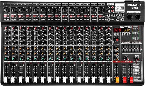 جهاز مزج الصوت 8 قنوات احترافية لوحدة التحكم الصوتي مع 320 تأثير DSP، لوحة خلط EQ DJ ذات 7 نطاقات مع USB، بلوتوث، مصدر طاقة 48 فولت، زر وسادة لتسجيل Karaoke PA Drum Live in Kuwait
