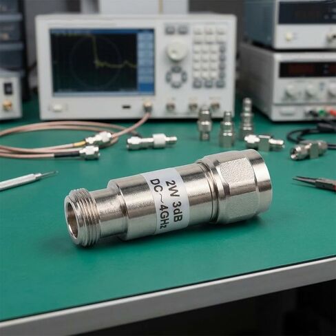 N-Type RF مخفف ثابت محوري 3dB 2W، DC-4 جيجا هرتز 50 أوم ذكر إلى موصل سالب، SWR منخفض in Kuwait