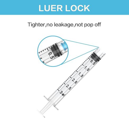 100 عبوة 3 مل من المحاقن بإبرة، 23 إبرة Ga1.5inch، حقنة Luer Lock، مغلفة بشكل فردي. in Kuwait