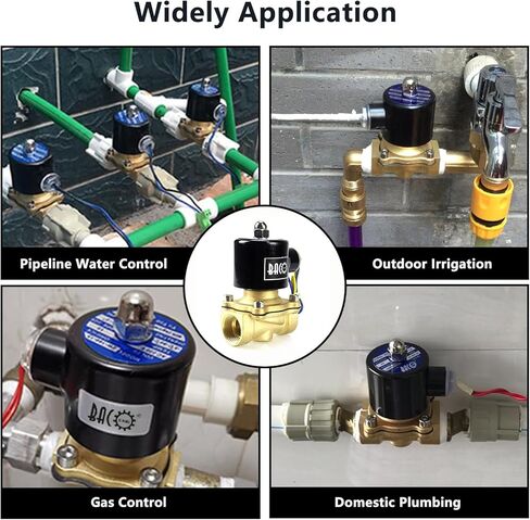 BACOENG VITON 3/4 "صمام الملف اللولبي الكهربائي النحاسي، 12V DC مغلق عادة in Kuwait