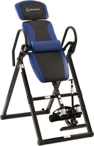 Advanced Inversion Table with Adjustable & Removable Lumbar Pad, Comfortable Ankle Security Cups, Multiple Inversion Angles, Heavy-Duty Frame, 300 lb Capacity, Blue in Kuwait