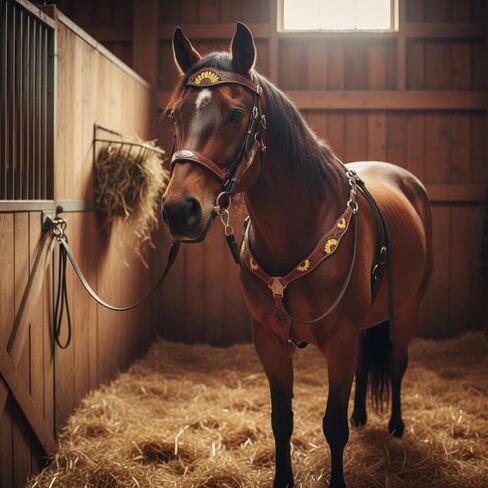 Premium Horse Headstall & Breastplate Set Full Size – Handcrafted Leather Bridle with Sunflower Tooling, Adjustable Horse Tack, Durable Western Equestrian Headstall Breast Collar Set in Kuwait