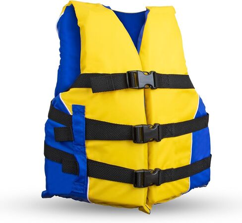 سترة نجاة للأطفال للرياضات المائية من MW، سترة نجاة من النوع الثالث معتمدة من USCG للأطفال، رائعة لركوب القوارب وصيد الأسماك والأنابيب والرياضات المائية الأخرى. (أصفر، 30-50 رطلاً) in Kuwait