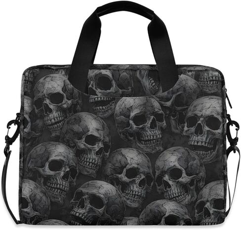 JIPONI Scary Skulls 15.6 16 Inch Laptop Case Bag Briefcase Messenger Computer Bag For Men Women With Shoulder Strap Handle in Kuwait