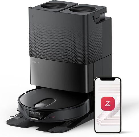 roborock Qrevo Slim Robot Vacuum and Mop Combo, 8.2cm Ultra-Slim, 3D Sensing Tech, Advanced Obstacle Recognition, 11,000Pa Suction, FlexiArm Side Brush & Mop, Self-Emptying (Renewed) in Kuwait