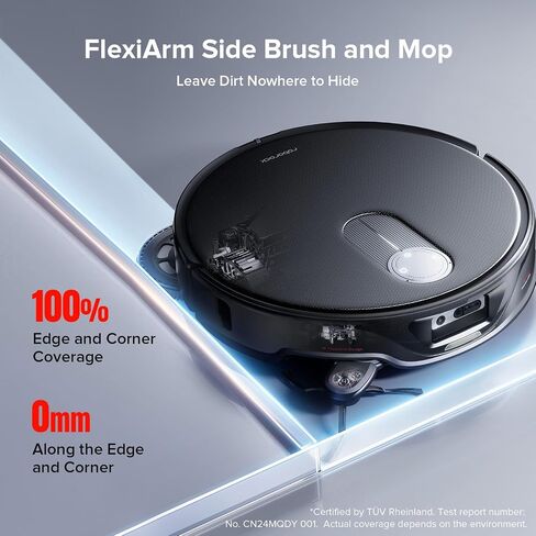 roborock Qrevo Slim Robot Vacuum and Mop Combo, 8.2cm Ultra-Slim, 3D Sensing Tech, Advanced Obstacle Recognition, 11,000Pa Suction, FlexiArm Side Brush & Mop, Self-Emptying (Renewed) in Kuwait