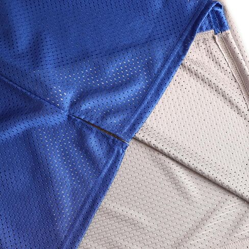 Split Blue Silver Mesh Football Jersey,Blank Breathable Short Sleeve V-Neck Athletic Shirt for Hip Hop Streetwear in Kuwait