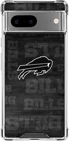 جراب هاتف Skinit الشفاف متوافق مع Google Pixel 8 - تصميم أسود وأبيض مرخص رسميًا من NFL Buffalo Bills in Kuwait