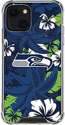 حافظة هاتف Skinit الشفافة متوافقة مع iPhone 13 - تصميم طباعة استوائية مرخص رسميًا من NFL Seattle Seahawks in Kuwait