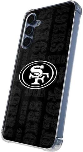حافظة هاتف Skinit الشفافة متوافقة مع هاتف Galaxy S24 - تصميم أبيض وأسود مرخص رسميًا من NFL San Franciso 49ers in Kuwait
