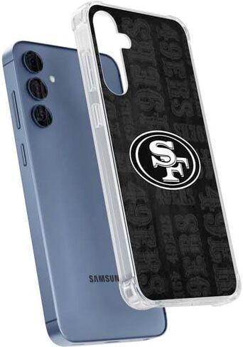 حافظة هاتف Skinit الشفافة متوافقة مع هاتف Galaxy S24 - تصميم أبيض وأسود مرخص رسميًا من NFL San Franciso 49ers in Kuwait