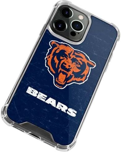 Skinit Clear Phone Case Compatible with iPhone 13 Pro Max - Officially Licensed NFL Chicago Bears - Alternate Distressed Design in Kuwait