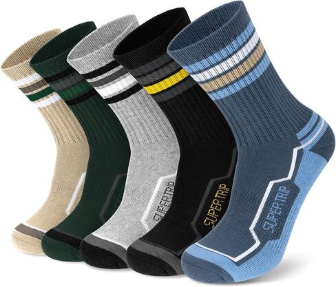 Supertrip Merino Wool Hiking Socks for Men 3/5 Pairs Moisture Wicking Thermal Winter Warm Boot Work Cushion Socks in Kuwait
