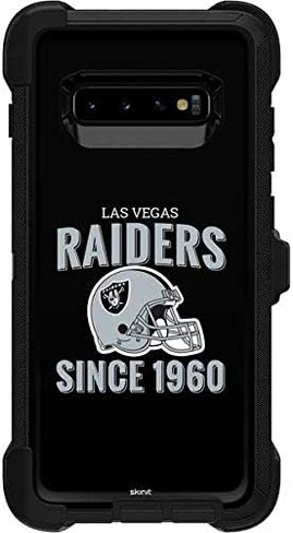 ملصق Skinit متوافق مع OtterBox Defender Galaxy S10 - تصميم خوذة NFL Las Vegas Raiders مرخص رسميًا in Kuwait