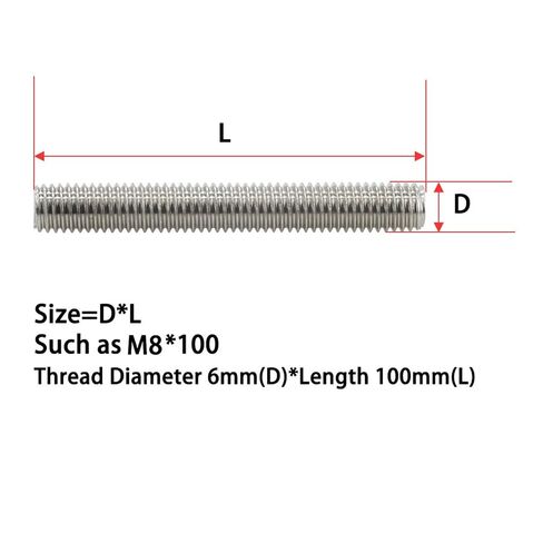 Long Threaded Screw Fully Threaded Rod Stainless Steel Metric Thread Right Hand Threads(M18 (2Pcs),70mm) in Saudi Arabia