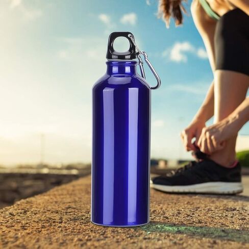 Lightweight, Portable Aluminum Sports Water Bottle, Easy to Clean, 500ml, Blue, for Gym Fitness Cycling Hiking Climbing Traveling in Kuwait