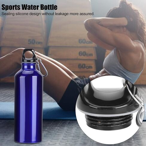 Lightweight, Portable Aluminum Sports Water Bottle, Easy to Clean, 500ml, Blue, for Gym Fitness Cycling Hiking Climbing Traveling in Kuwait