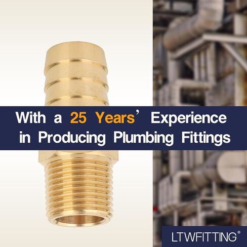 LTWFITTING Brass Barb Fitting Coupler 5/8-Inch Hose ID x 3/8-Inch Male NPT Vehicle Fuel System Heater System (Pack of 10) in Kuwait