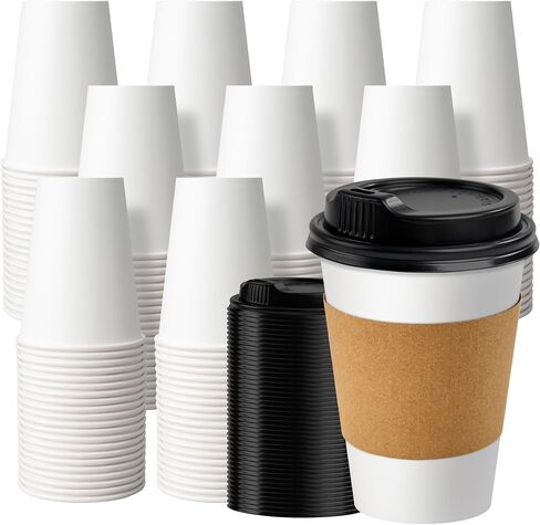RACETOP 8 oz 500 Pack Disposable Paper Coffee Cups, Disposable Paper Cups, Hot Coffee Cups for Office, Party, Home in Kuwait
